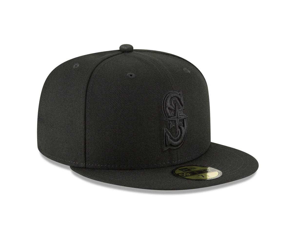 Seattle Mariners Black on Black 59FIFTY Fitted