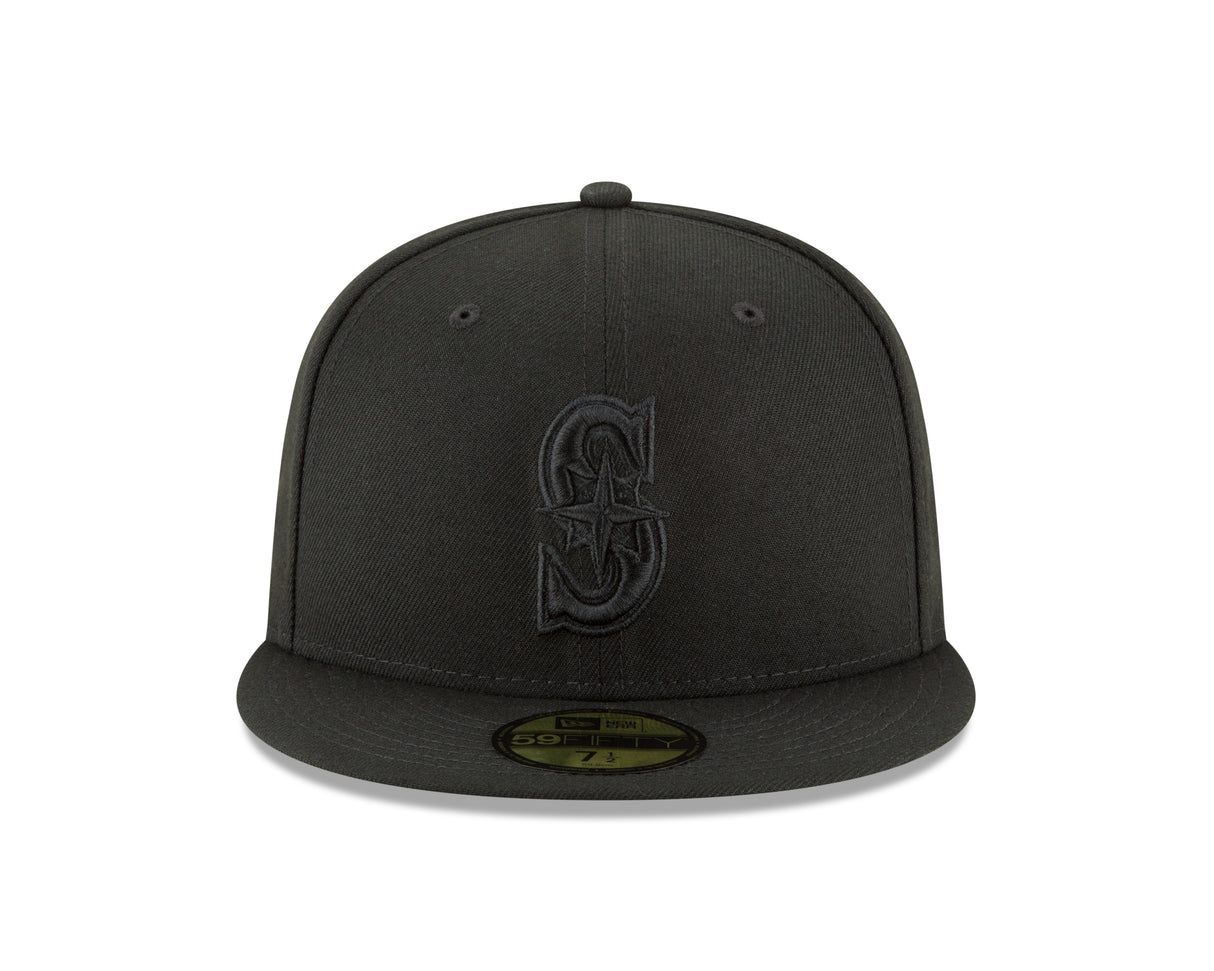 Seattle Mariners Black on Black 59FIFTY Fitted