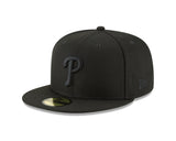 Philadelphia Phillies Black on Black 59FIFTY Fitted