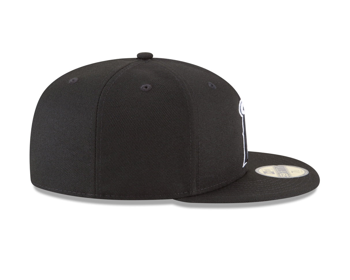 Los Angeles Angels Outline Black on Black 59FIFTY