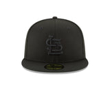 St. Louis Cardinals Basic Black on Black 59FIFTY Fitted Hat