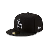 Los Angeles Dodgers World Series Champions Black Outlined 59FIFTY Fitted