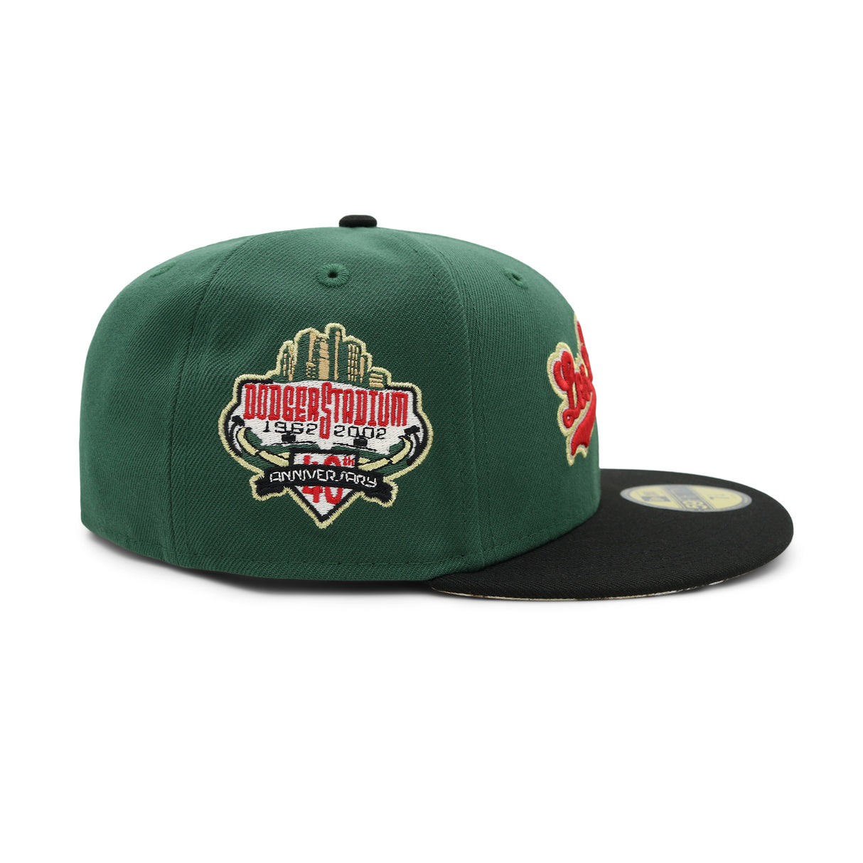 Los Angeles Dodgers Green & Red Script 40th Anniversary Patch 59FIFTY Fitted