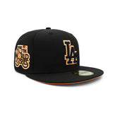 Los Angeles Dodgers Black Flame Outline 59FIFTY Fitted