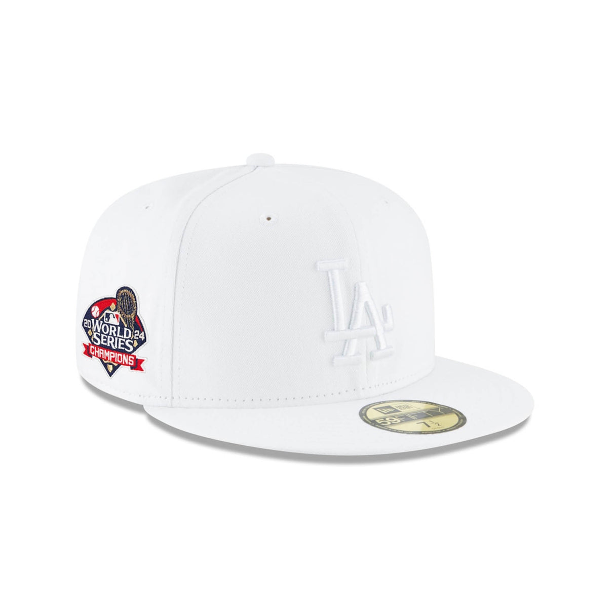 Los Angeles Dodgers 2024 White World Series Champions Side Patch 59FIFTY Fitted