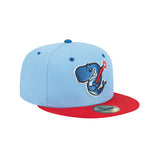 Eugene Emeralds Light Blue Theme Nights Eugene Exploding Whales 59FIFTY Fitted Hat