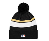 Los Angeles Dodgers 2024 World Series champions locker room New Era cuffed knit Beanie with pom